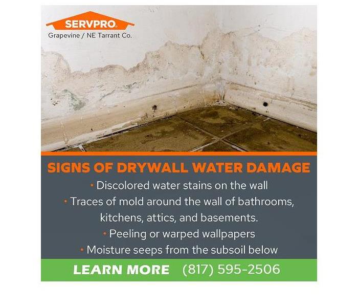 Water damaged drywall