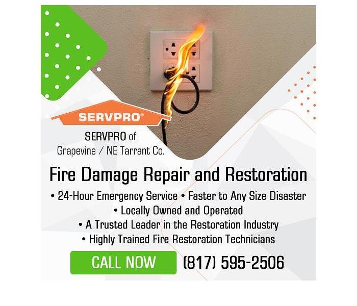 Here to help - image of burning plug with SERVPRO information